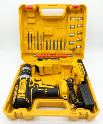 48V Cordless Drill with 2 Li-ion Batteries and Fast Charger + 32pcs Accessories